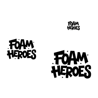 стикеры логотип Foam Heroes переводные, черные (3шт)