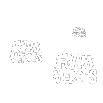 стикеры логотип Foam Heroes переводные, белые (3шт)