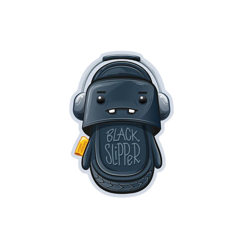 Стикер Foam Heroes Black Slipper